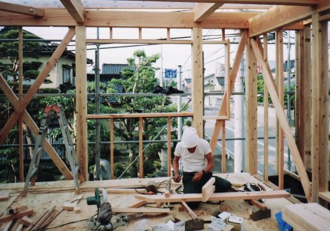 3.屋根材の取り付け（透明なポリカーボネイド板を採用。）